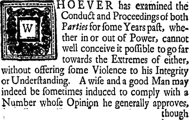 Schwarzes und weißes Foto eines Mannes im Anzug und Schlips mit zentrierter Schrift und Logo, das ein Zitat über politische Verhaltensweisen und Integrität enthält.