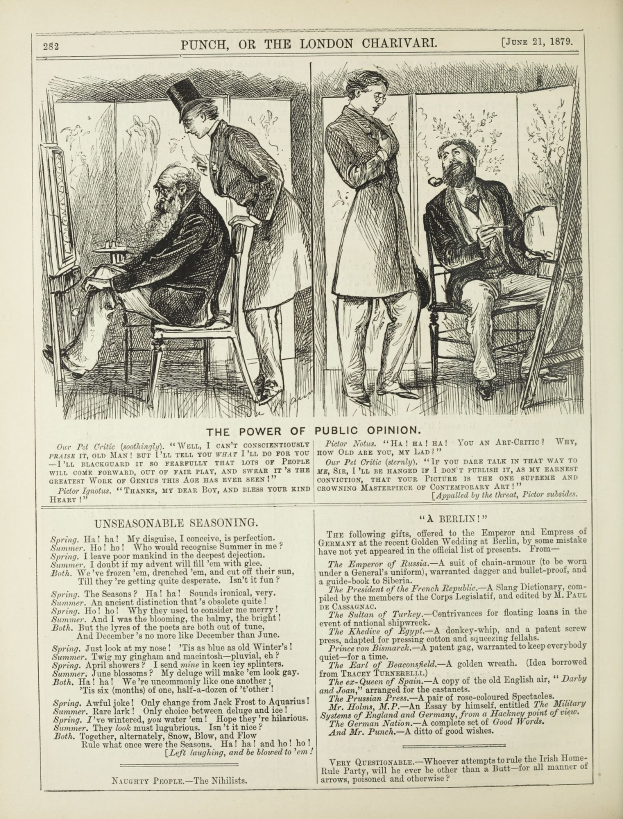 Ein altes Buchcover mit einem Mann in einem Anzug, der in einem Stuhl sitzt und nachdenklich schaut, und einer Frau, die neben ihm steht und ebenfalls nachdenklich schaut, mit der Überschrift "Die Macht der öffentlichen Meinung" auf dem Umschlag.