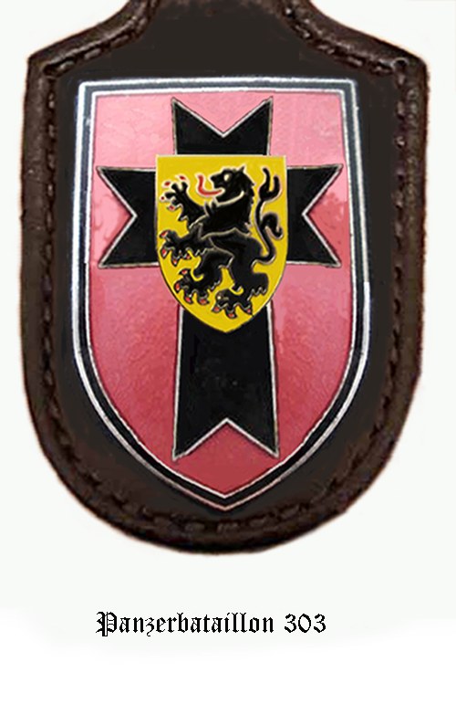 Ein pinker und schwarzer Schild mit einem Löwen, dem Logo der deutschen Armee, und dem Text "Deutsche Armee" darunter.