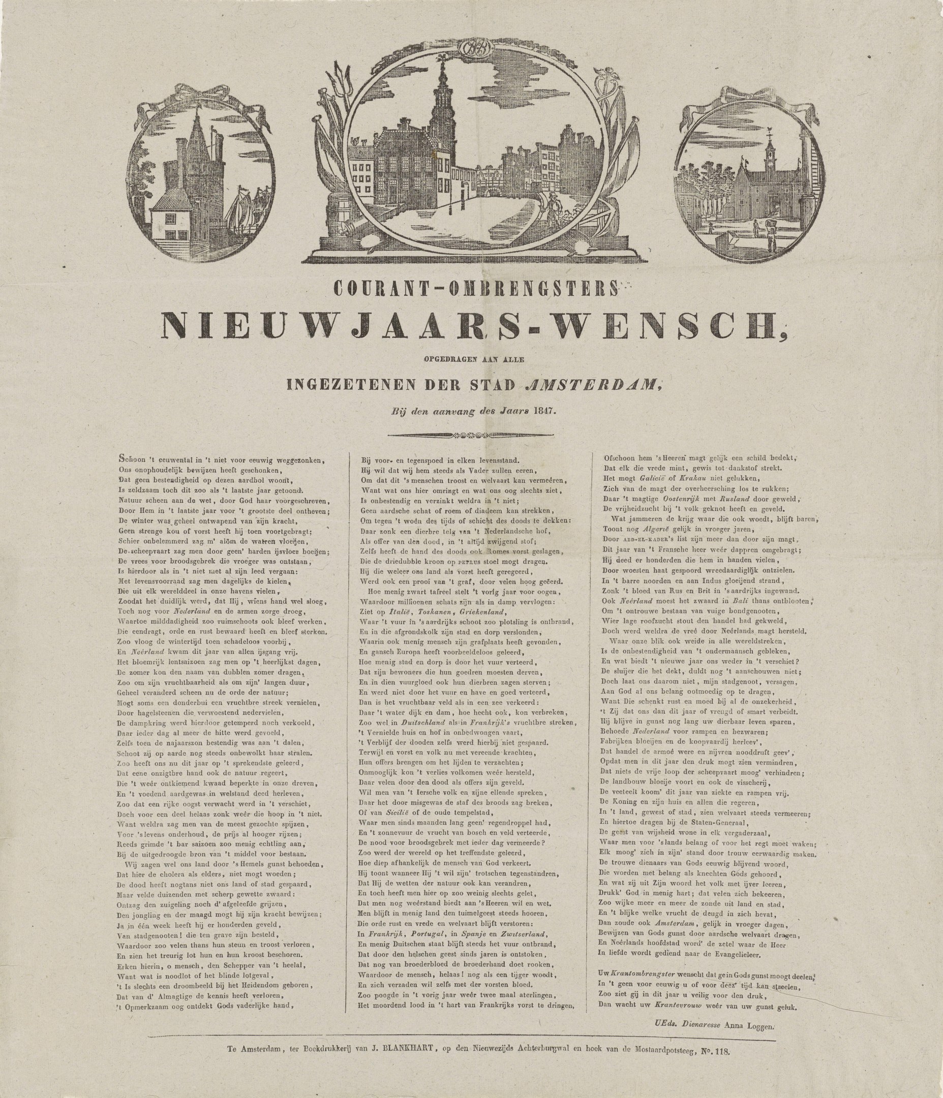 Eine Schwarz-Weiß-Zeitung mit einem historischen Stadtfoto und Texten und anderen Bildern.