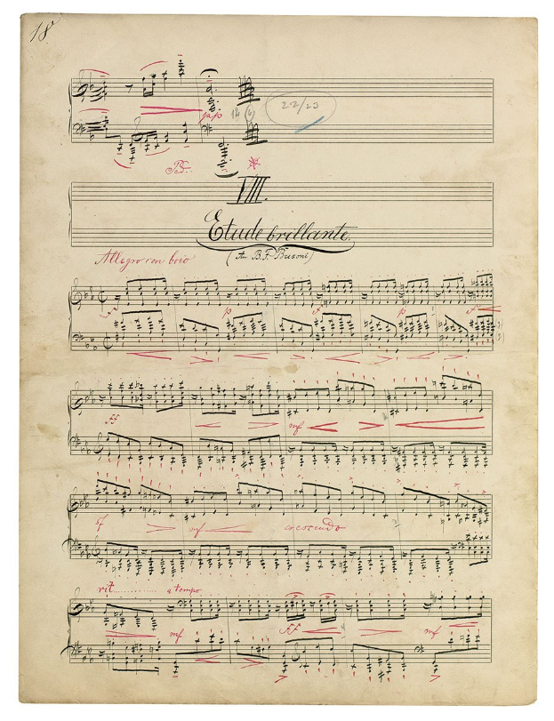 Vintage sheet music with musical notes and text on aged paper against a white background.