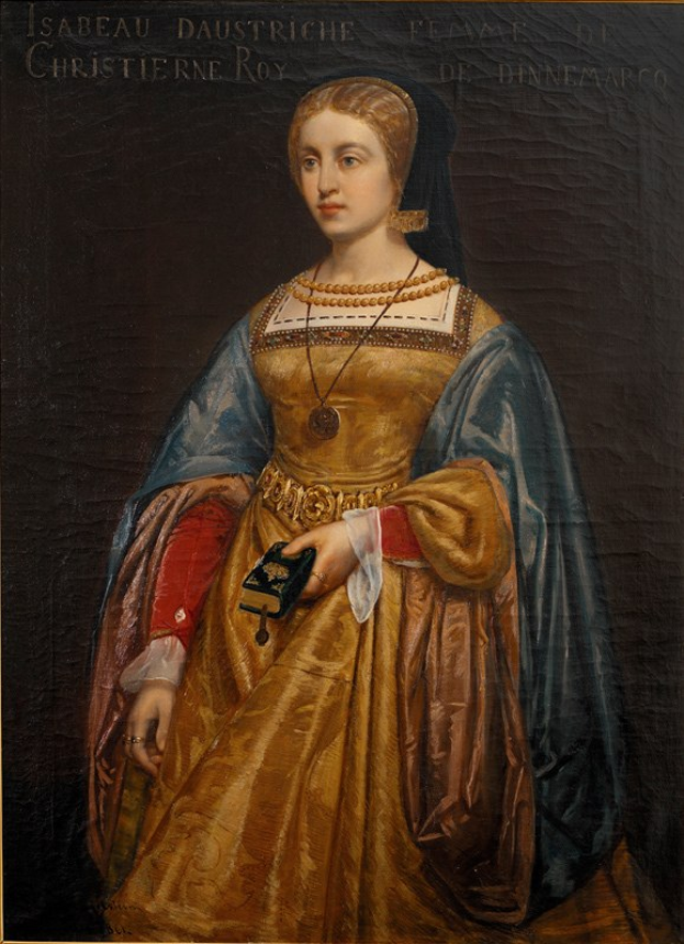Goldene Plakette mit detaillierten Skulpturen einer Frau in einem langen Kleid und eines Mannes in einem Anzug auf schwarzem Hintergrund, in Gold gerahmt.